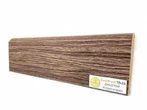 Плинтус TeckWood Ламинированный 75х16 мм Дуб Серый
