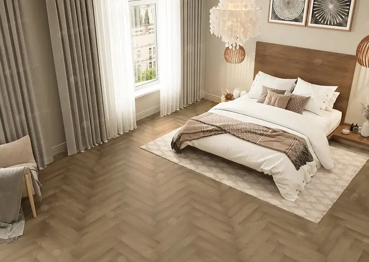 Кварц-виниловая плитка Alpine Floor Parquet LVT Дуб Насыщенный ЕСО 16-7 - фото интерьера
