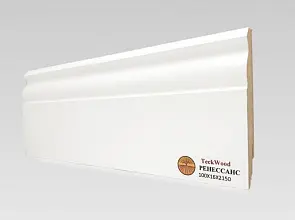 Плинтус TeckWood Ламинированный белый Ренессанс 100х16 мм