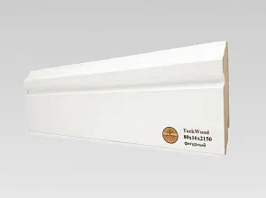 Плинтус TeckWood Ламинированный белый Фигурный 80х16 мм