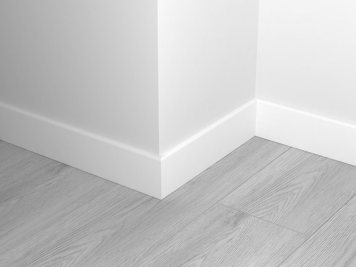 Каменно-полимерный плинтус SPC Alpine Floor 80х11 мм Белый Матовый ECO ...