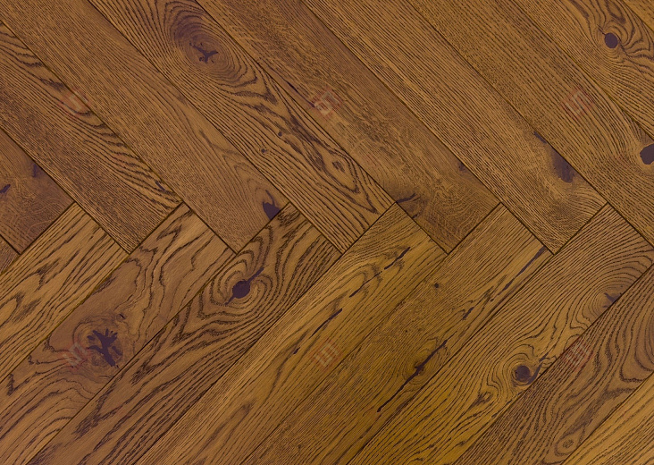 Инженерная доска Golden Wood английская ёлка Дуб Шафран рустик