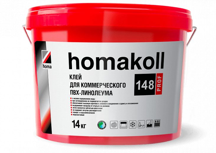 Клей Homakoll для коммерческого линолеума 148 Prof (14 кг)