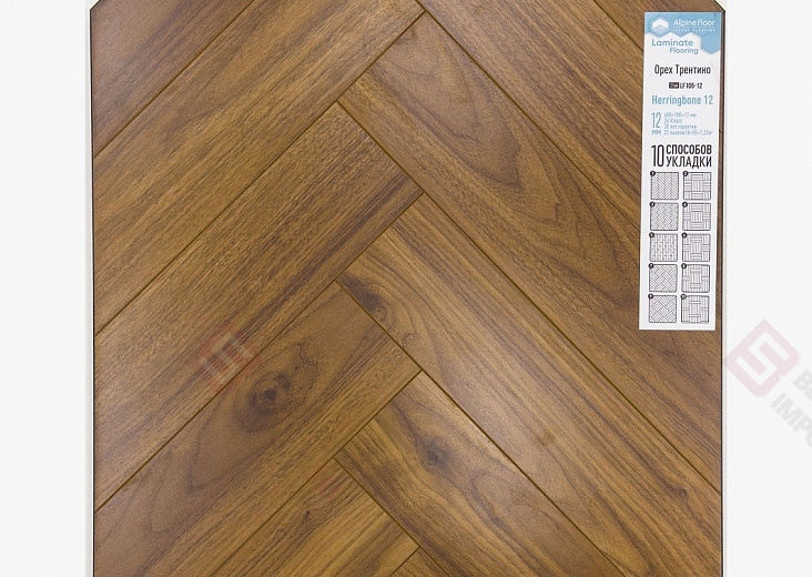 Ламинат Alpine Floor Herringbone 10 Орех Трентино LF107-12