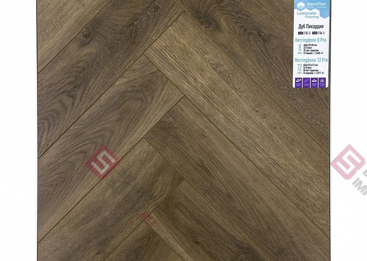 Ламинат Alpine Floor Herringbone 12 Pro Дуб Пикардия LF106-14