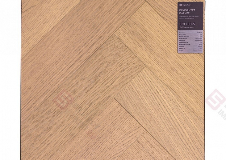 Каменный паркет с натуральным шпоном Alpine Floor Приоритет Паркет Дуб Элегантный ECO 30-5