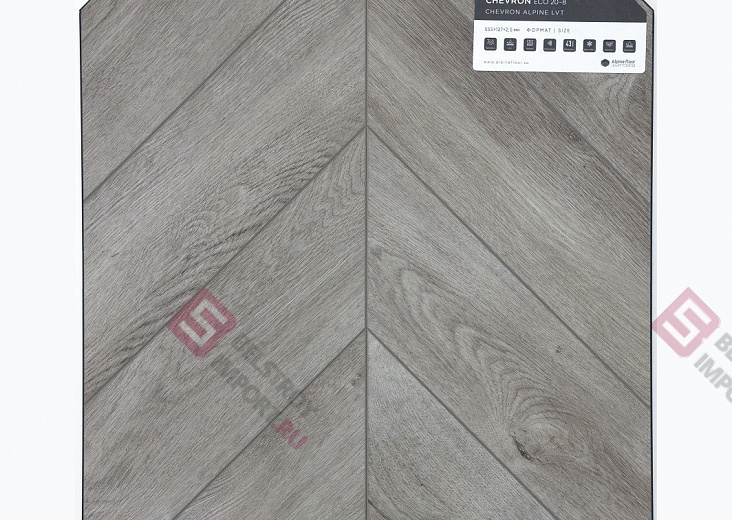 Клеевая кварцвиниловая плитка Alpine Floor Chevron LVT Дуб Исида ECO 20-8