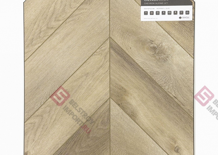 Клеевая кварцвиниловая плитка Alpine Floor Chevron LVT Дуб Синистра ECO 20-6