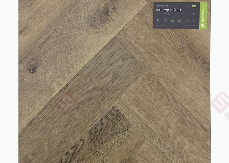 SPC ламинат Decorifica Herringbone Шервудский Лес
