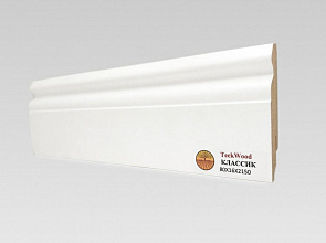 Плинтус TeckWood Ламинированный белый Классик 80х16 мм